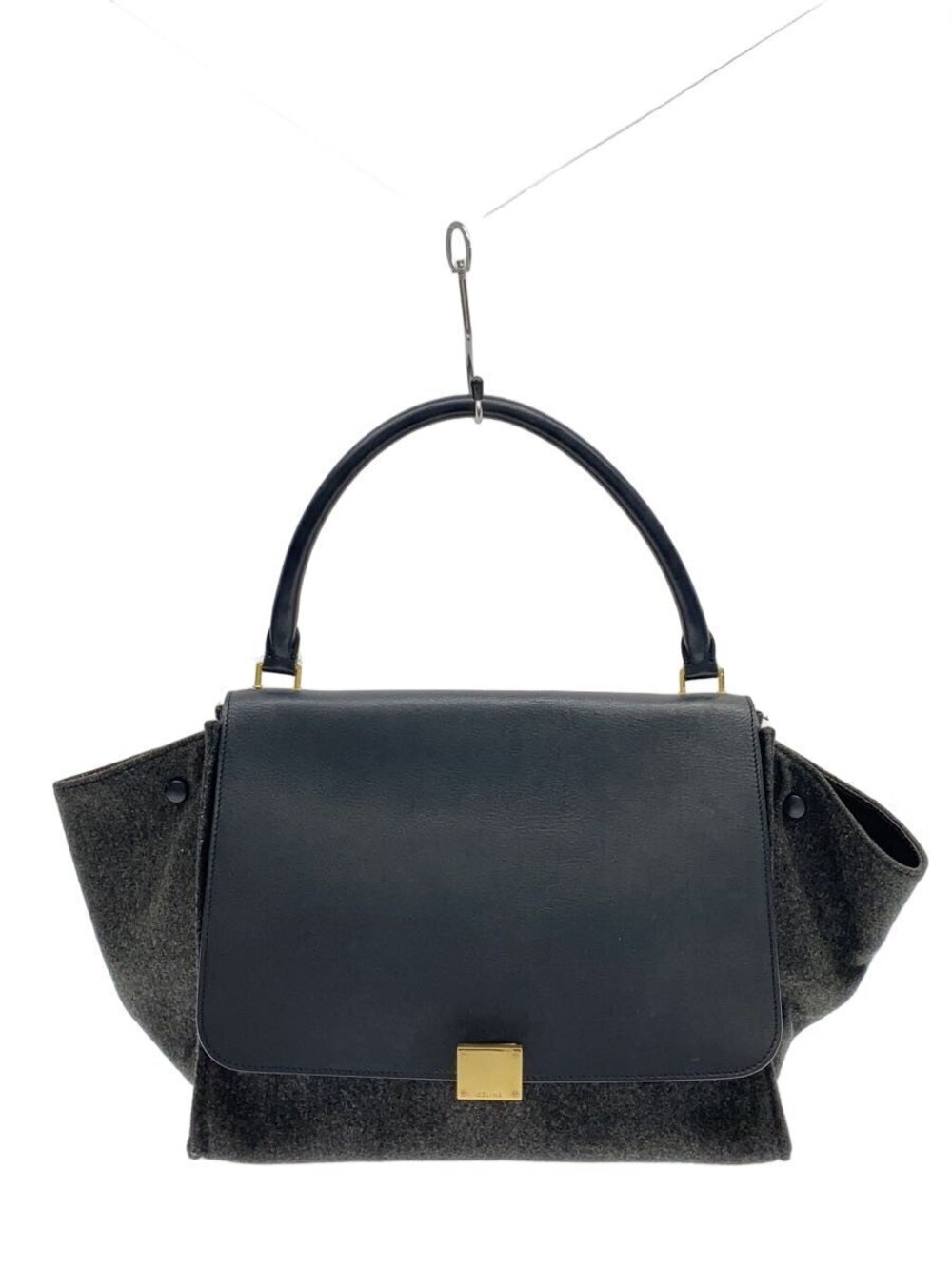 Celine Trapeze Shoulder Strap Felt Handbag Leather